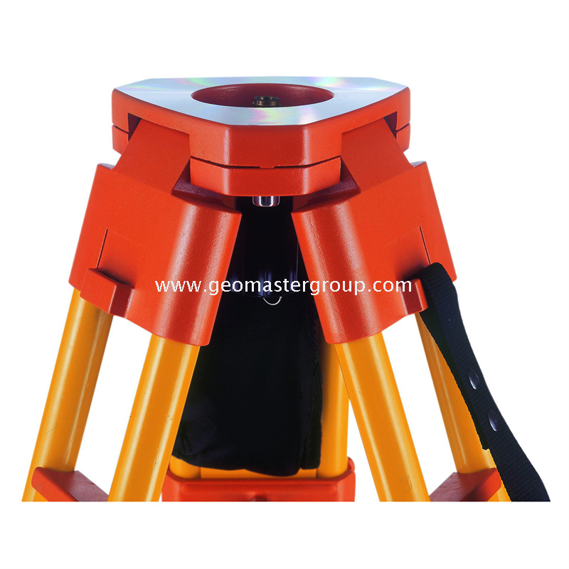 Tripé de madeira (orifício de uma mão, trava de torção)