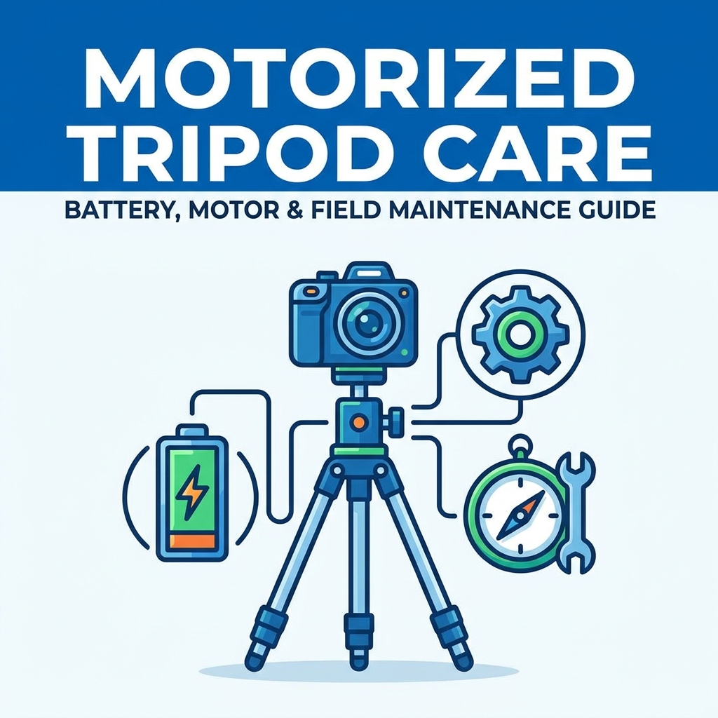 Manutenção do tripé de elevação motorizado: bateria, motor e cuidados de campo