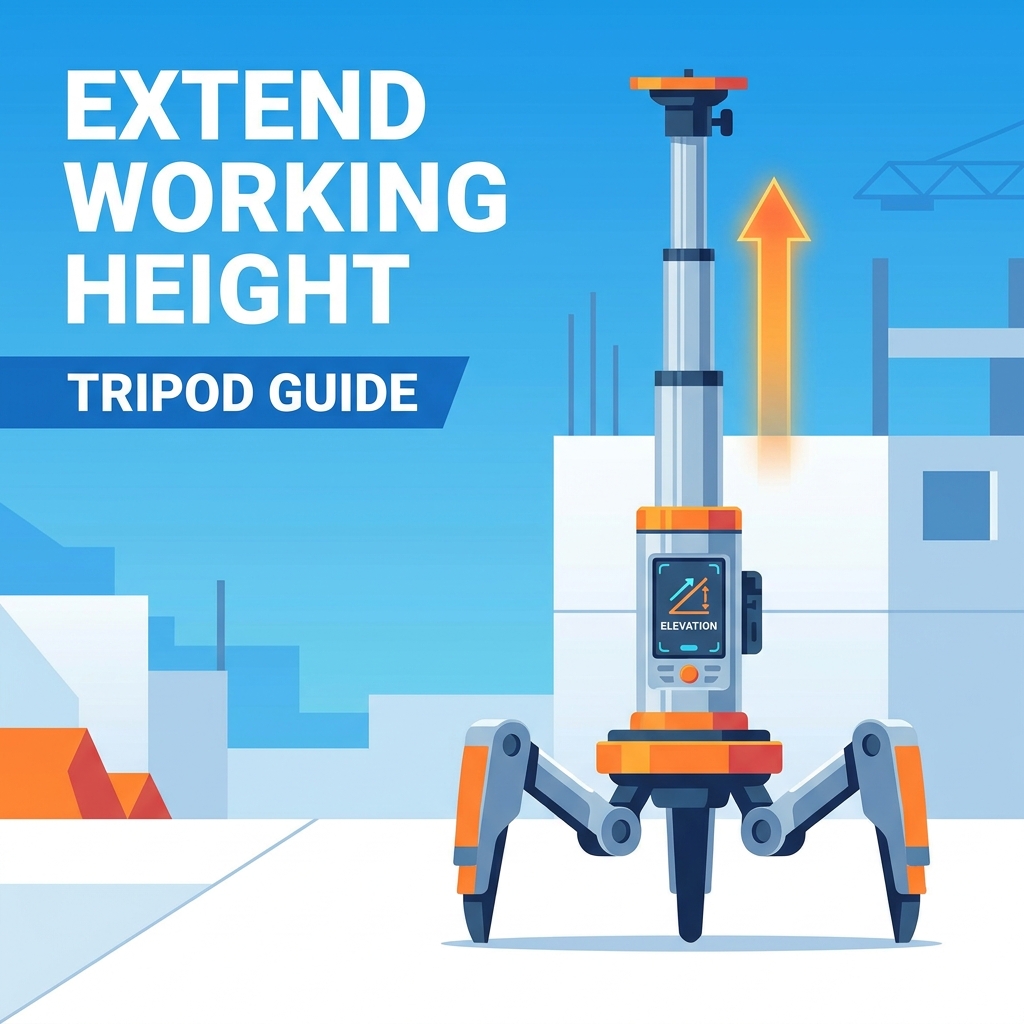 Como estender a altura de trabalho de um tripé de levantamento motorizado