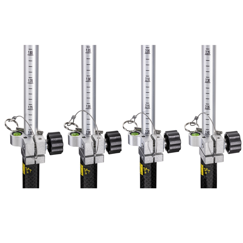 Pólo RTK de alumínio e carbono (2,5 m, PinLoc4) 